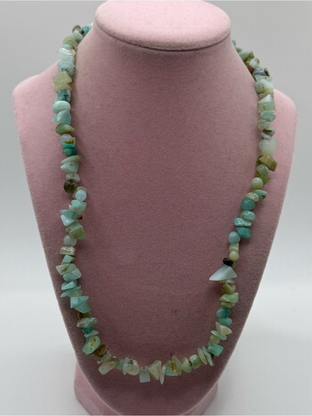 Amazonite Chip Bead Necklace - Green Multi